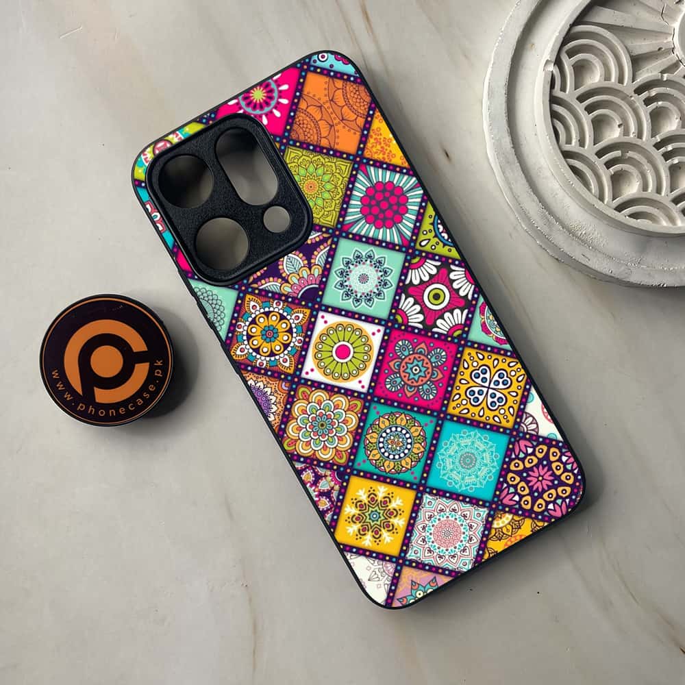 Oppo Reno 14 5G - Mandala Art Design - Premium Metal Printed soft Bumper shock Proof Case