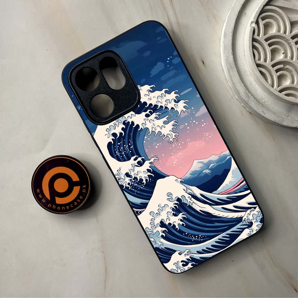Oppo Reno 14F 5G - Ocean Wave Art - Premium Metal Printed Soft Bumper Shockproof Case