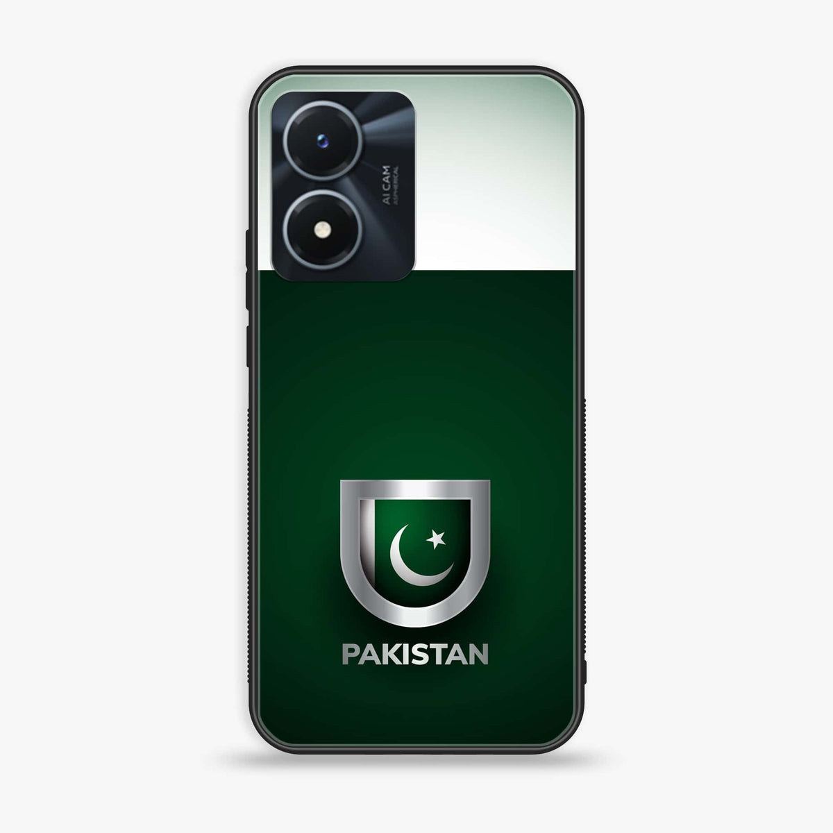 Vivo Y02s - Pakistani Flag Series - Premium Printed Glass soft Bumper shock Proof Case