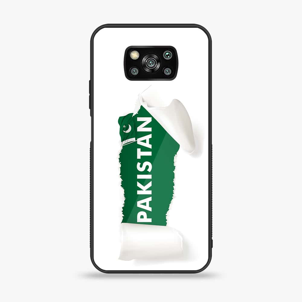 Xiaomi Poco X3 - Pakistani Flag Series - Premium Printed Glass soft Bumper shock Proof Case
