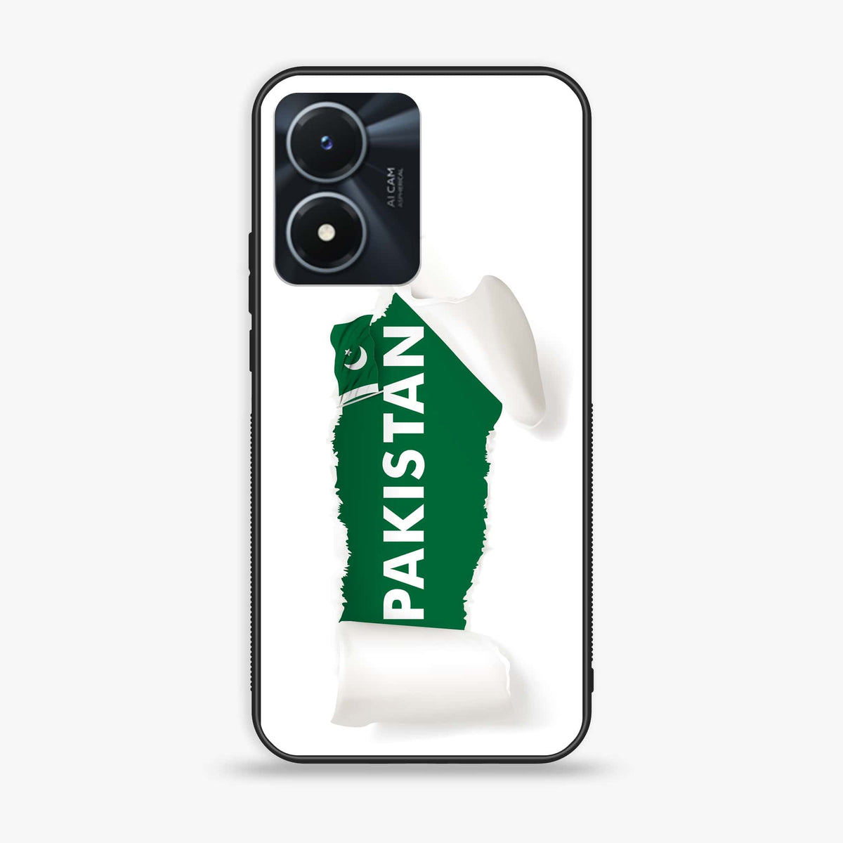 Vivo Y02s - Pakistani Flag Series - Premium Printed Glass soft Bumper shock Proof Case