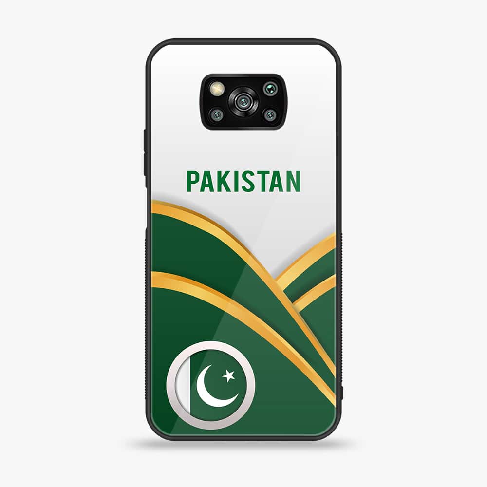 Xiaomi Poco X3 - Pakistani Flag Series - Premium Printed Glass soft Bumper shock Proof Case