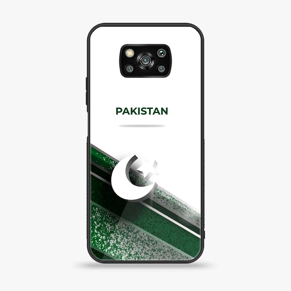 Xiaomi Poco X3 - Pakistani Flag Series - Premium Printed Glass soft Bumper shock Proof Case