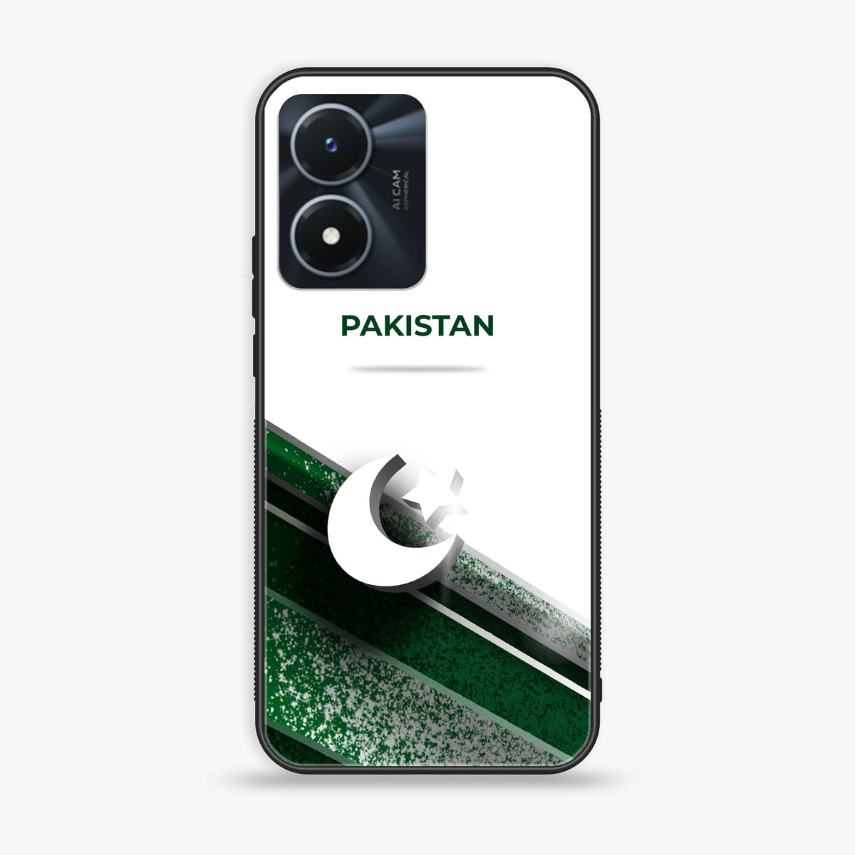 Vivo Y02s - Pakistani Flag Series - Premium Printed Glass soft Bumper shock Proof Case