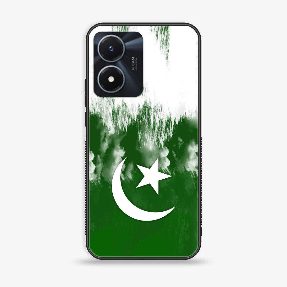 Vivo Y02s - Pakistani Flag Series - Premium Printed Glass soft Bumper shock Proof Case