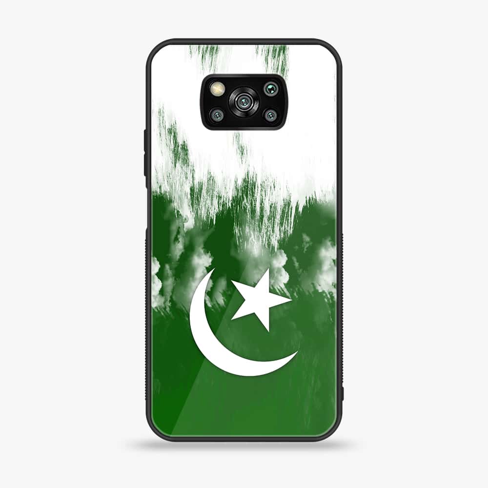 Xiaomi Poco X3 - Pakistani Flag Series - Premium Printed Glass soft Bumper shock Proof Case