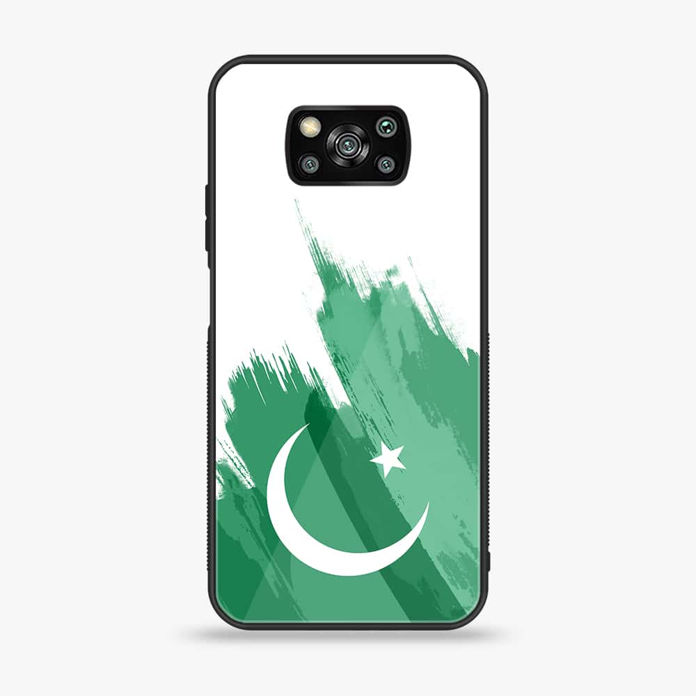 Xiaomi Poco X3 - Pakistani Flag Series - Premium Printed Glass soft Bumper shock Proof Case