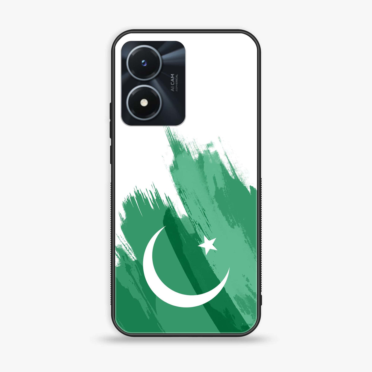 Vivo Y02s - Pakistani Flag Series - Premium Printed Glass soft Bumper shock Proof Case