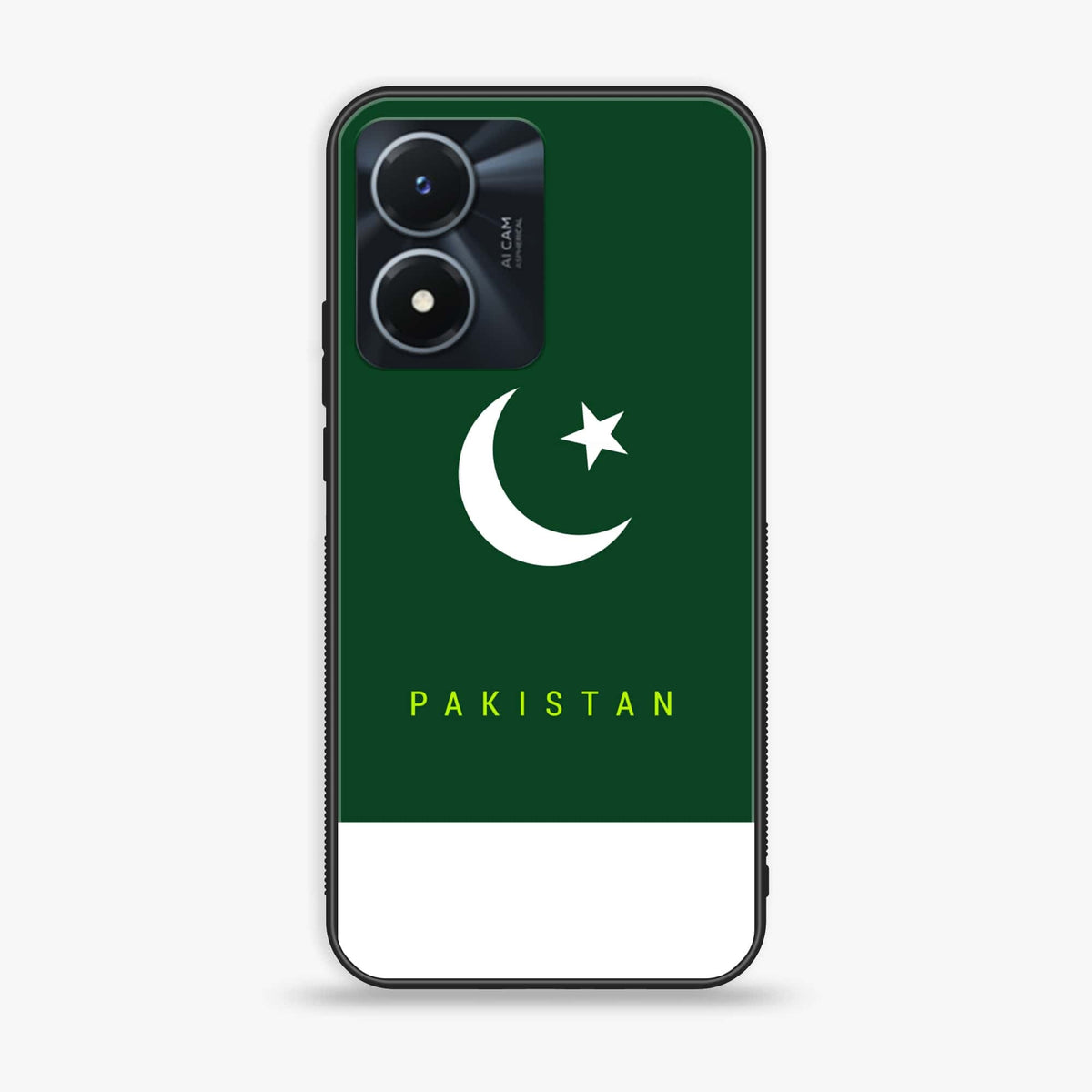 Vivo Y02s - Pakistani Flag Series - Premium Printed Glass soft Bumper shock Proof Case