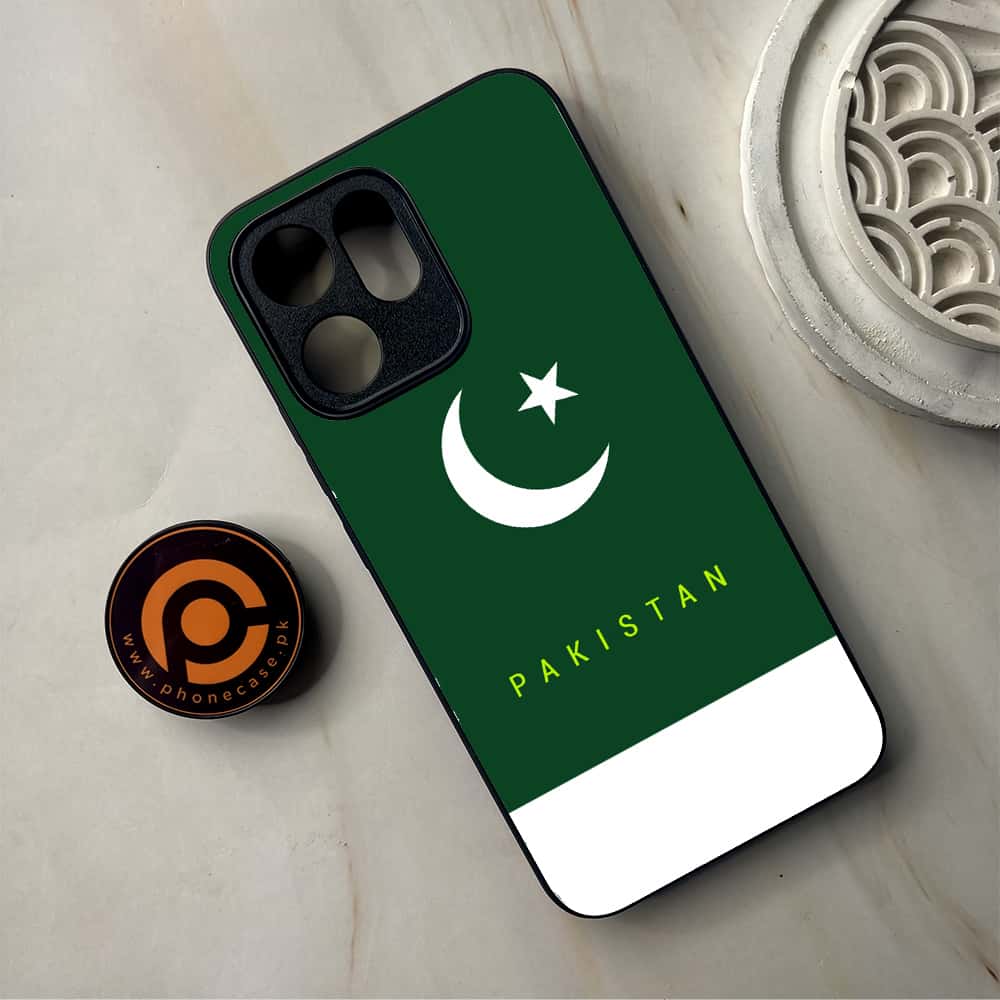 Oppo Reno 14F 5G - Pakistani Flag Design 5- Premium Metal Printed Soft Bumper Shockproof Case CS-51639