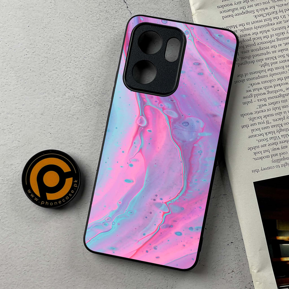 Oppo Reno 14F 5G - Pink Marble 2.0 Series - Premium Metal Printed Soft Bumper Shockproof Case
