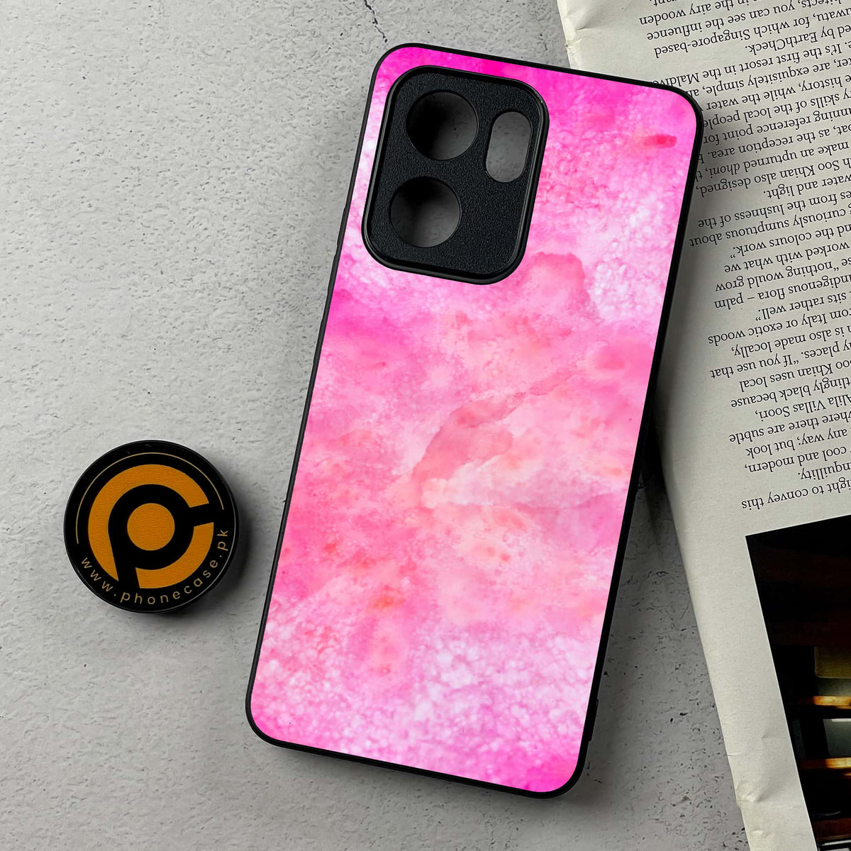 Oppo Reno 14F 5G - Pink Marble 2.0 Series - Premium Metal Printed Soft Bumper Shockproof Case