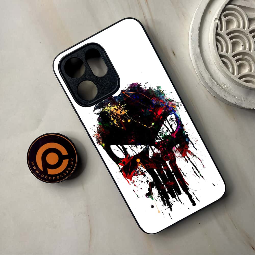 Oppo Reno 14F 5G -  Punisher Skull Design  - Premium Metal Printed Soft Bumper Shockproof Case