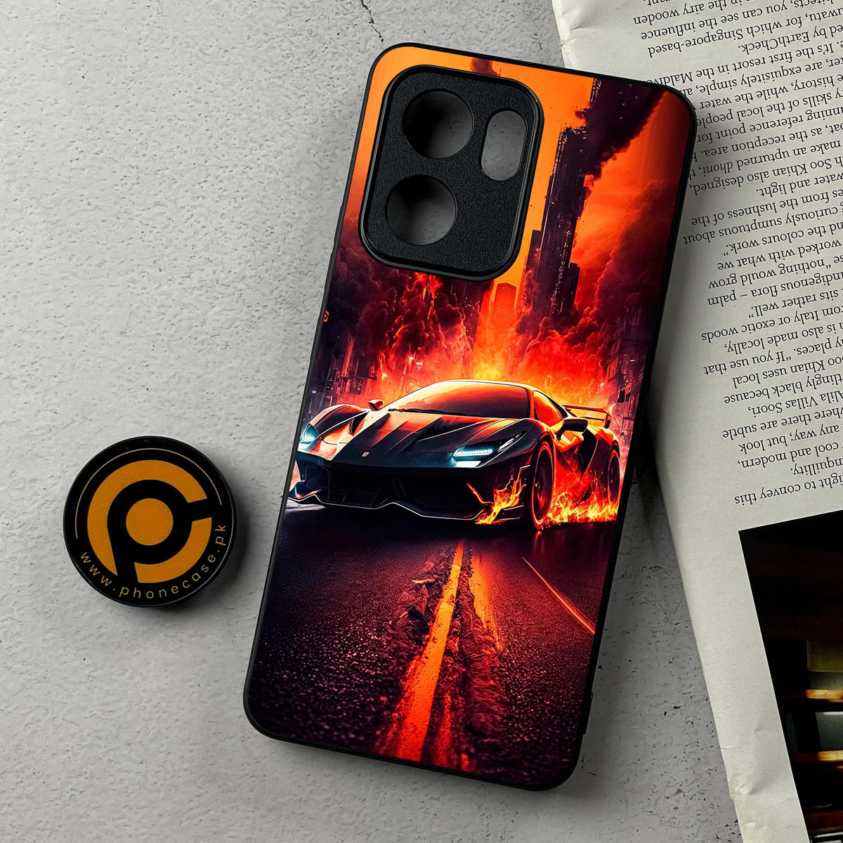 Oppo Reno 14F 5G - Racing Series - Premium Metal Printed Soft Bumper Shockproof Case