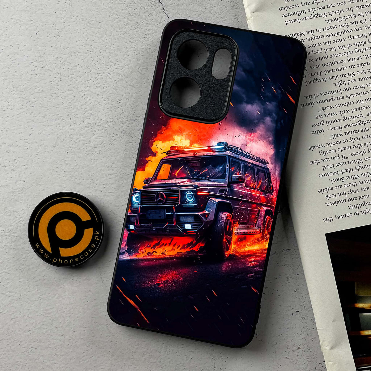 Oppo Reno 14F 5G - Racing Series - Premium Metal Printed Soft Bumper Shockproof Case