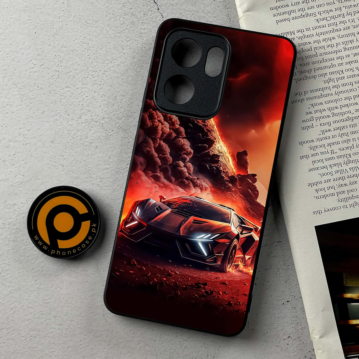 Oppo Reno 14F 5G - Racing Series - Premium Metal Printed Soft Bumper Shockproof Case