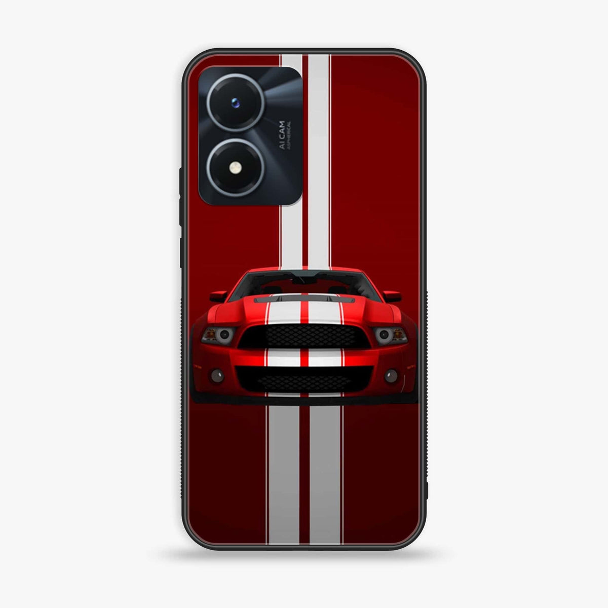 Vivo Y02s - Muscle Racing Car -  Premium Printed Metal soft Bumper shock Proof Case