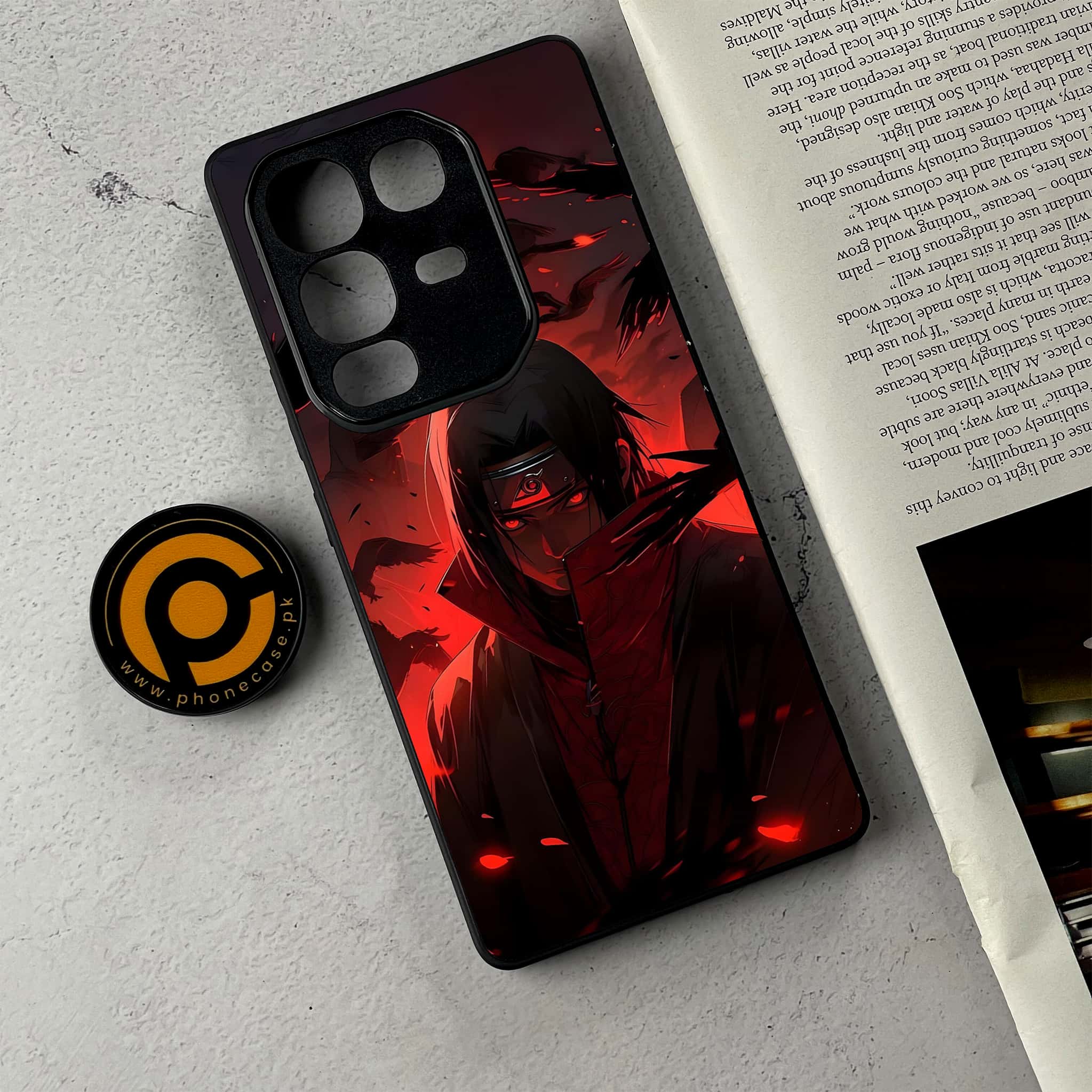 Infinix Note 50 Pro Plus - Red Rings Itachi - Premium Metal Printed Soft Bumper Shockproof Case