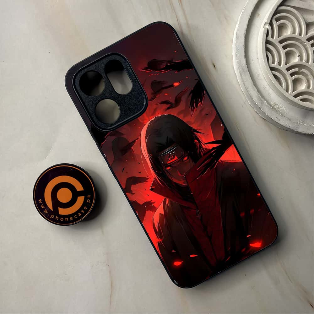 Oppo Reno 14F 5G - Red Rings Itachi  - Premium Metal Printed Soft Bumper Shockproof Case