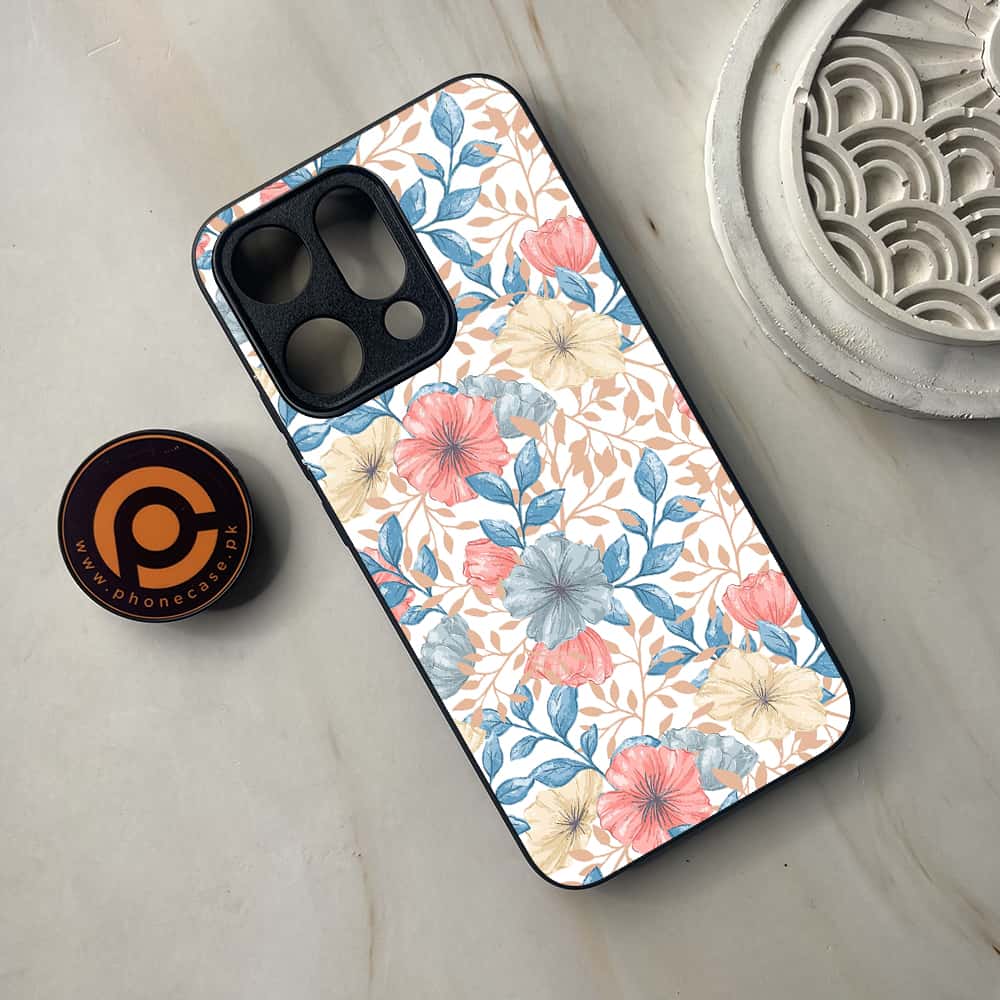 Oppo Reno 14 5G - Seamless Flower - Premium Metal Printed soft Bumper shock Proof Case