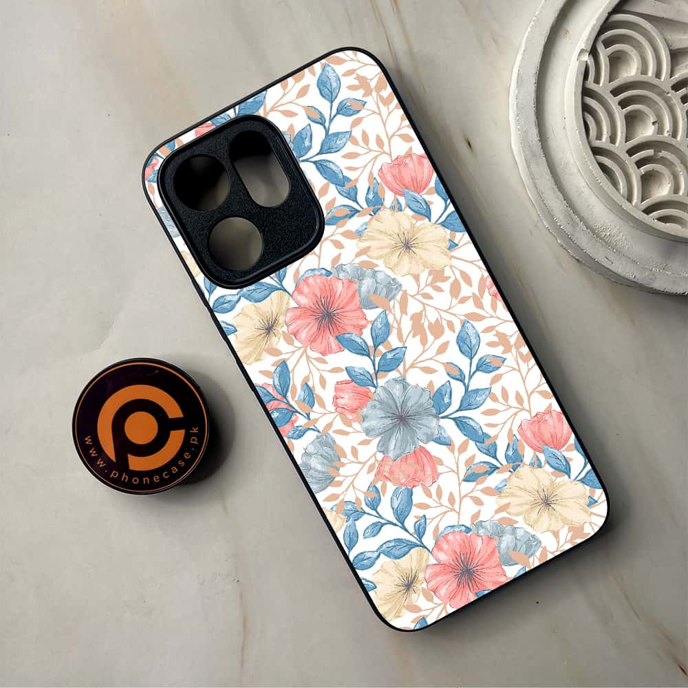 Oppo Reno 14F 5G -  Seamless Flower  - Premium Metal Printed Soft Bumper Shockproof Case