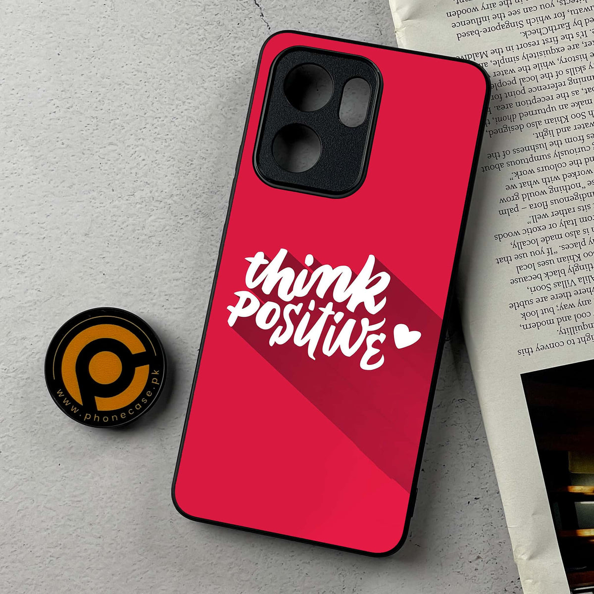 Oppo Reno 14F 5G -  Think Positive Design - Premium Metal Printed Soft Bumper Shockproof Case