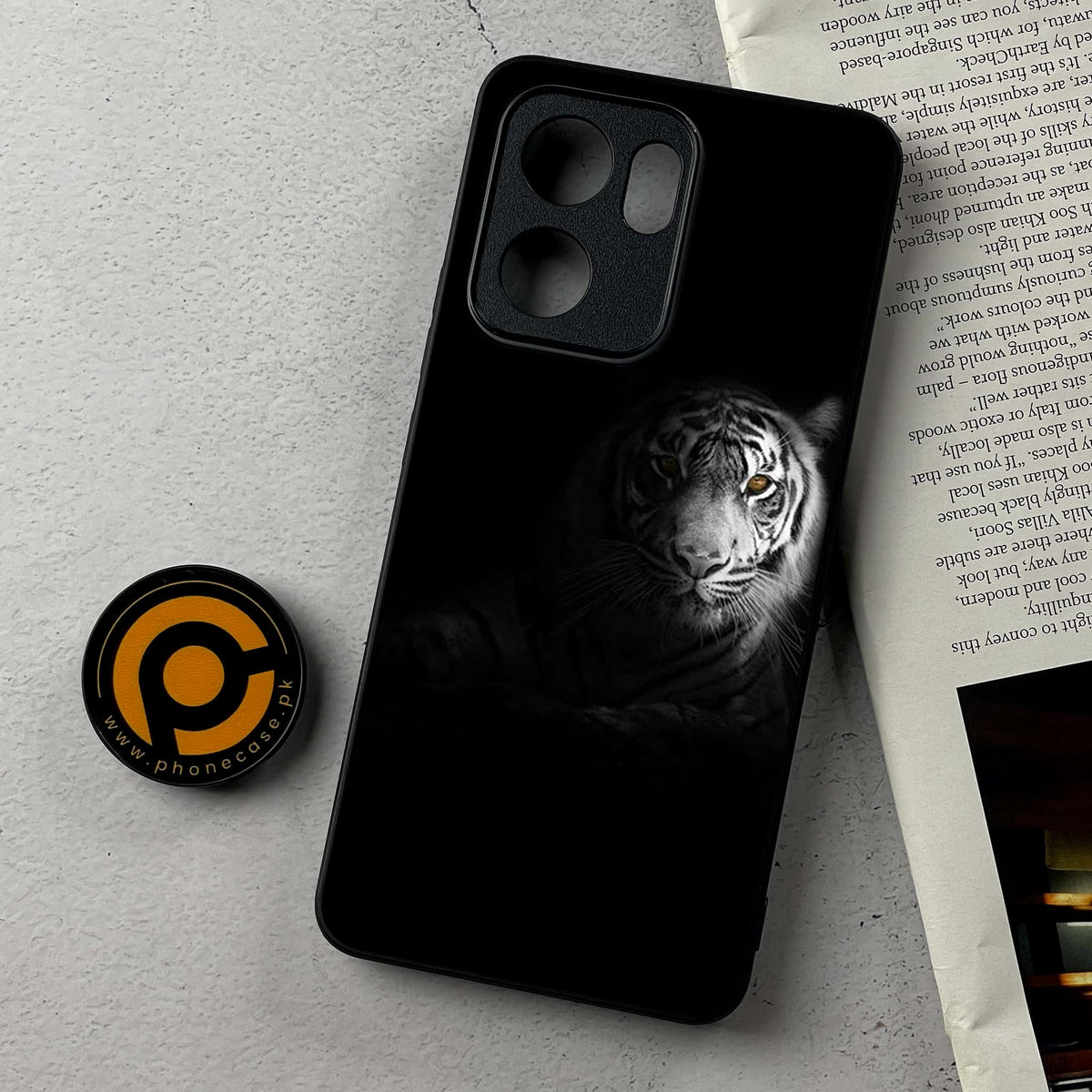 Oppo Reno 14F 5G - Tiger Series - Premium Metal Printed Soft Bumper Shockproof Case