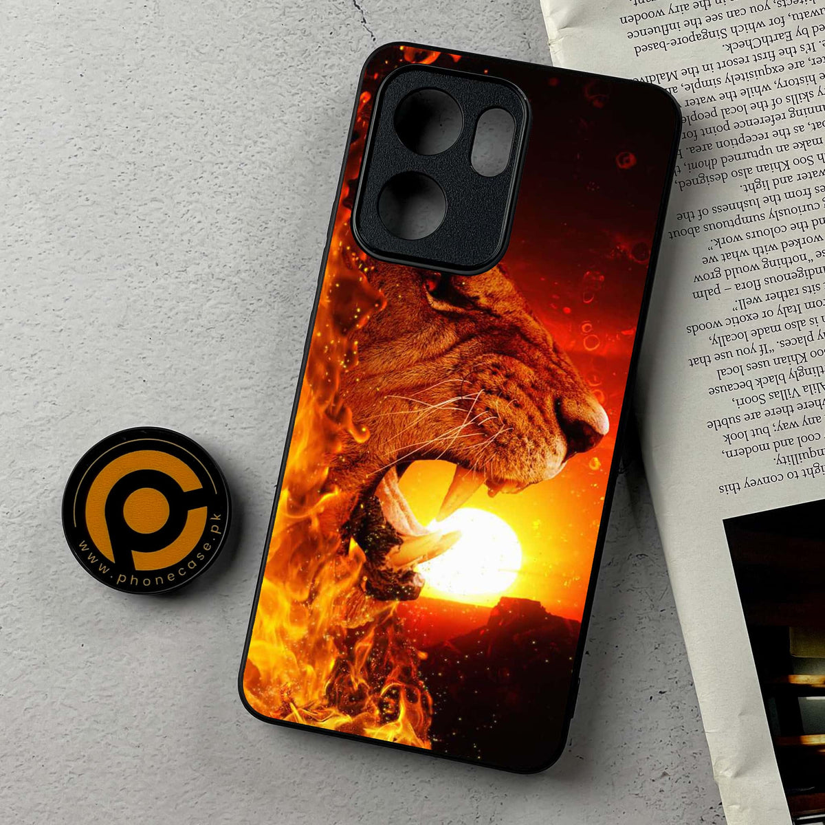 Oppo Reno 14F 5G - Tiger Series - Premium Metal Printed Soft Bumper Shockproof Case