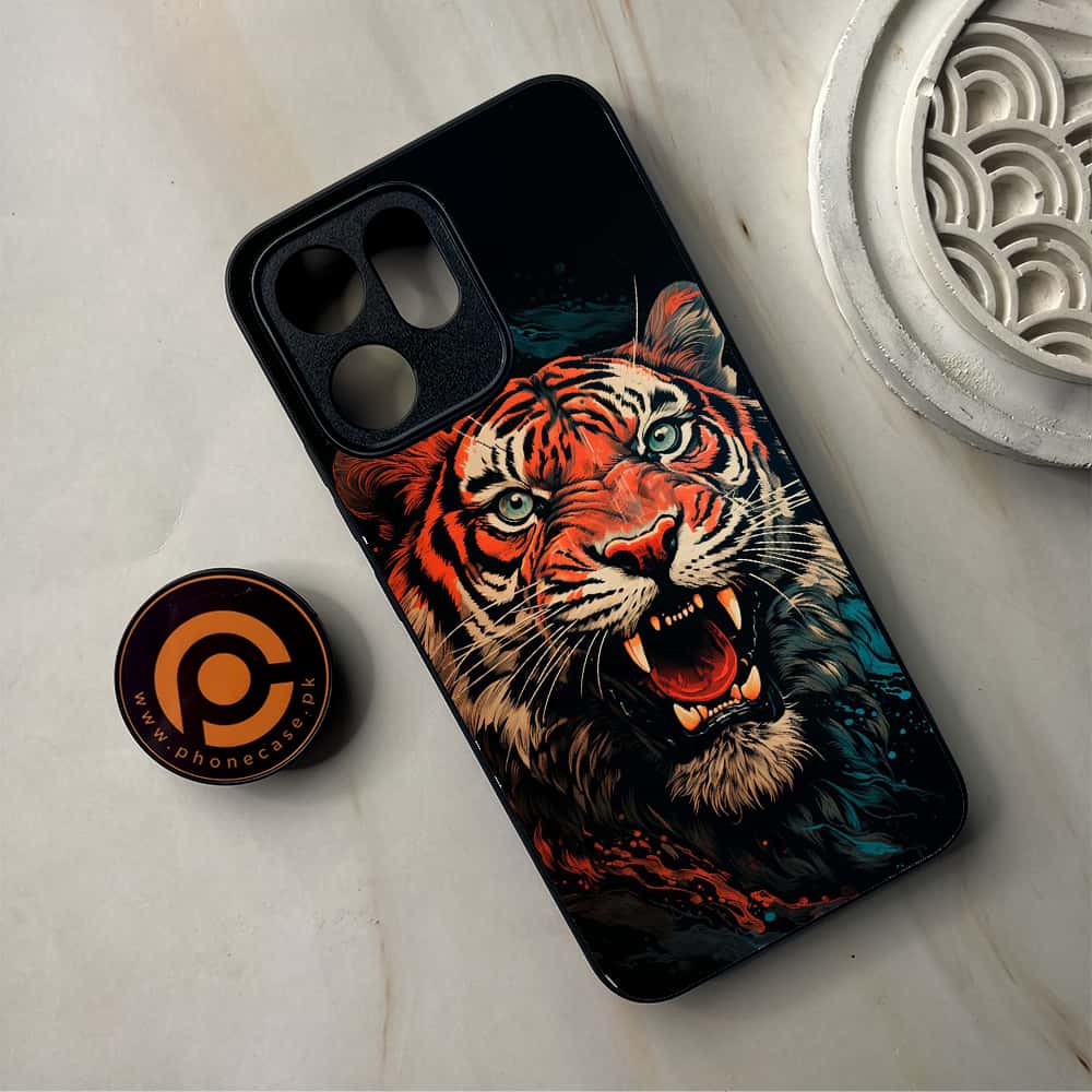 Oppo Reno 14F 5G - Tiger 2.0 Series - Premium Metal Printed Soft Bumper Shockproof Case