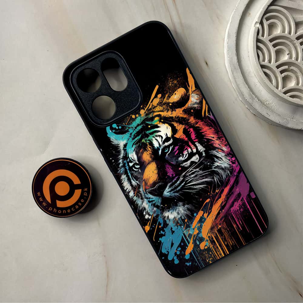 Oppo Reno 14F 5G - Tiger 2.0 Series - Premium Metal Printed Soft Bumper Shockproof Case