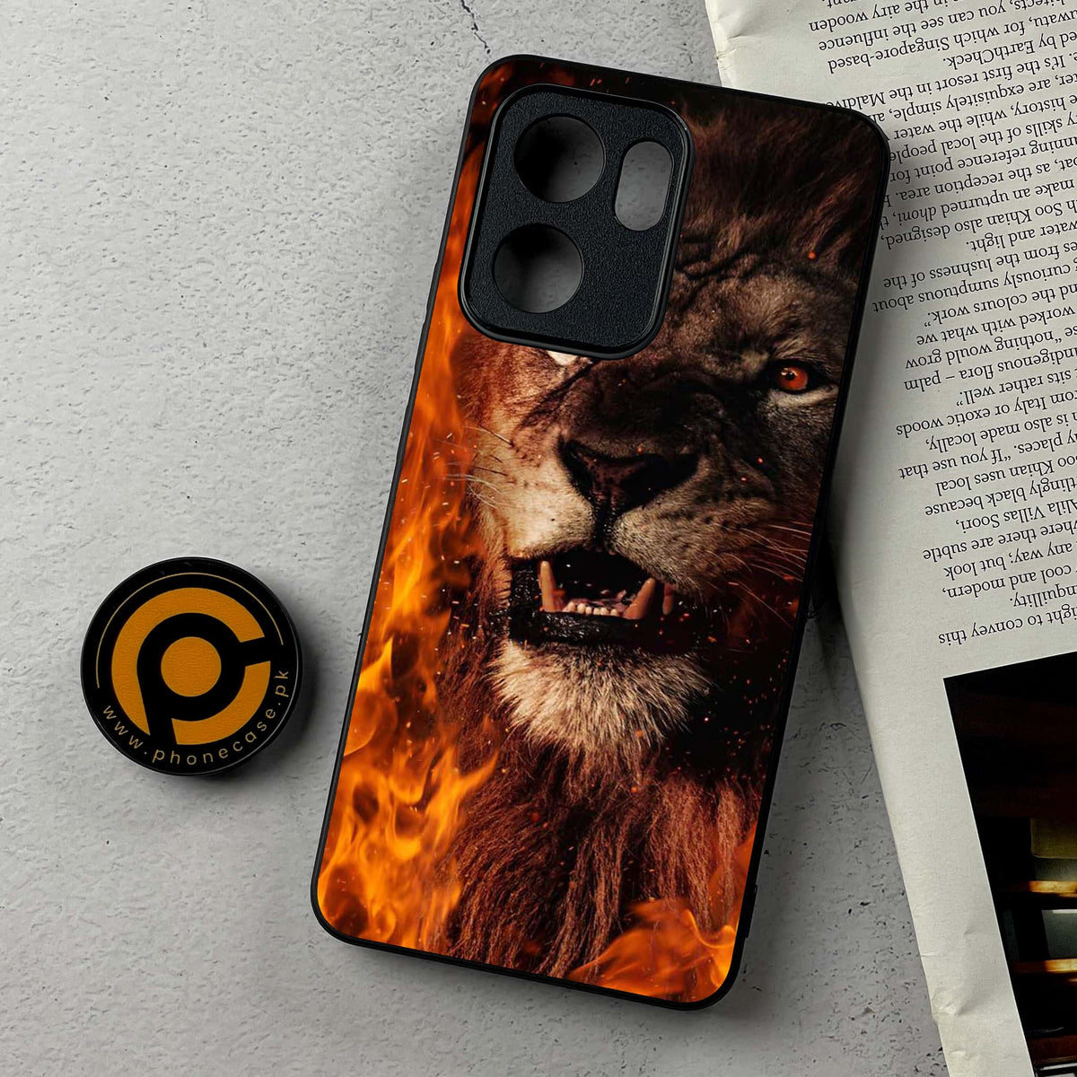Oppo Reno 14F 5G - Tiger Series - Premium Metal Printed Soft Bumper Shockproof Case