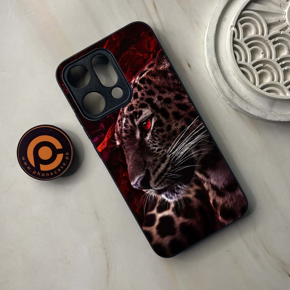 Oppo Reno 14 5G - Tiger Series - Premium Metal Printed soft Bumper shock Proof Case