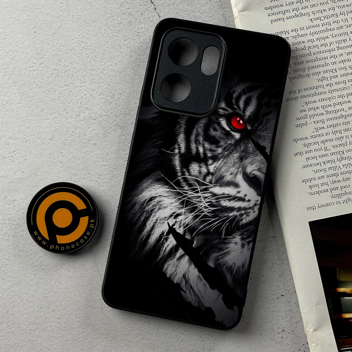 Oppo Reno 14F 5G - Tiger Series - Premium Metal Printed Soft Bumper Shockproof Case