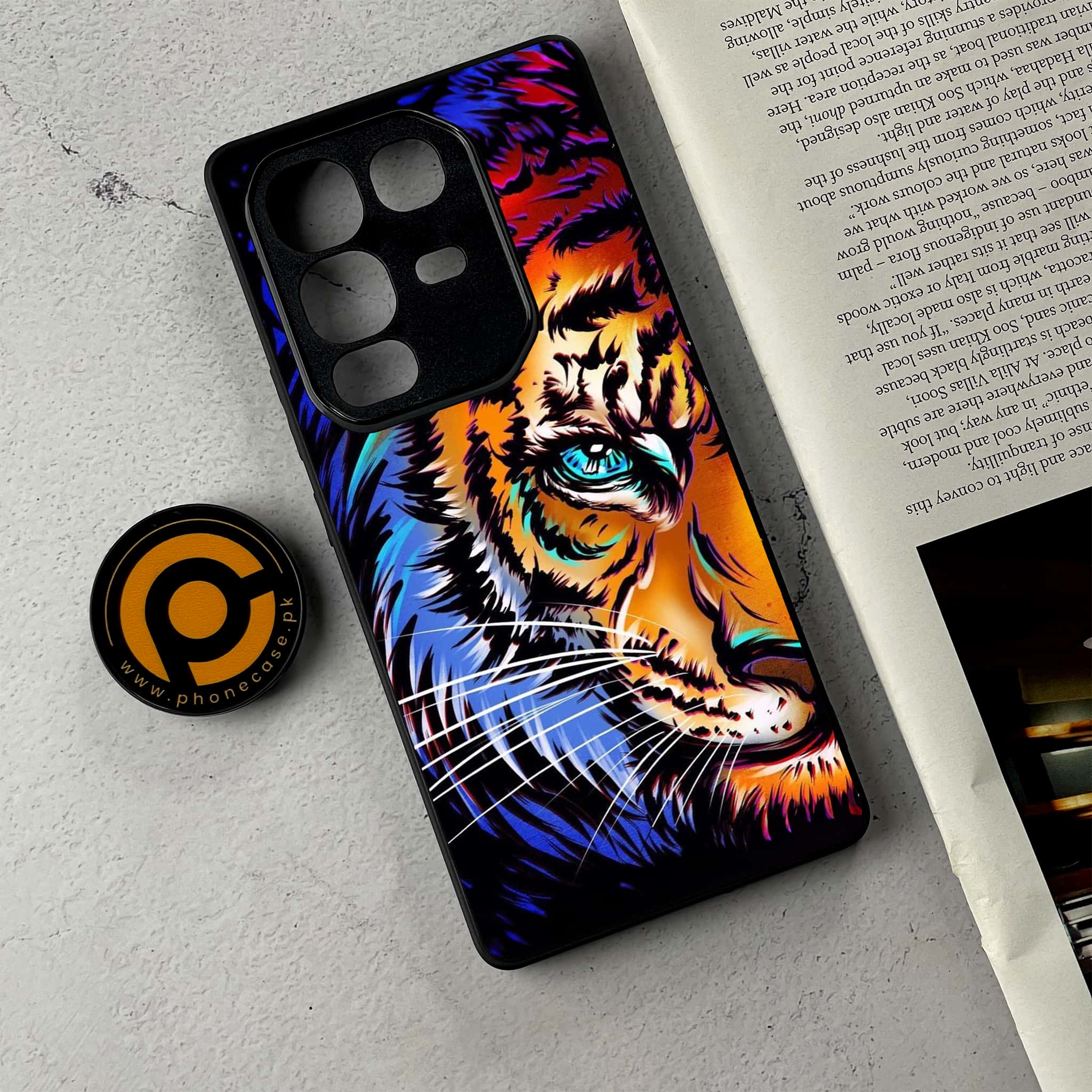 Infinix Note 50 Pro Plus - Tiger Art - Premium Metal Printed Soft Bumper Shockproof Case