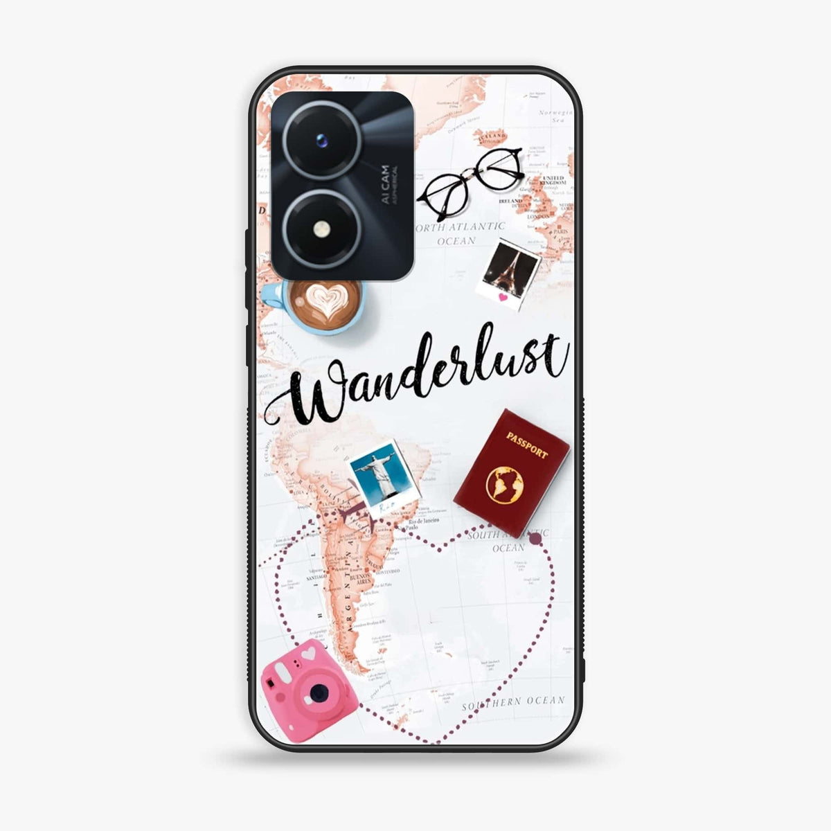 Vivo Y02s - World Journey -  Premium Printed Metal soft Bumper shock Proof Case