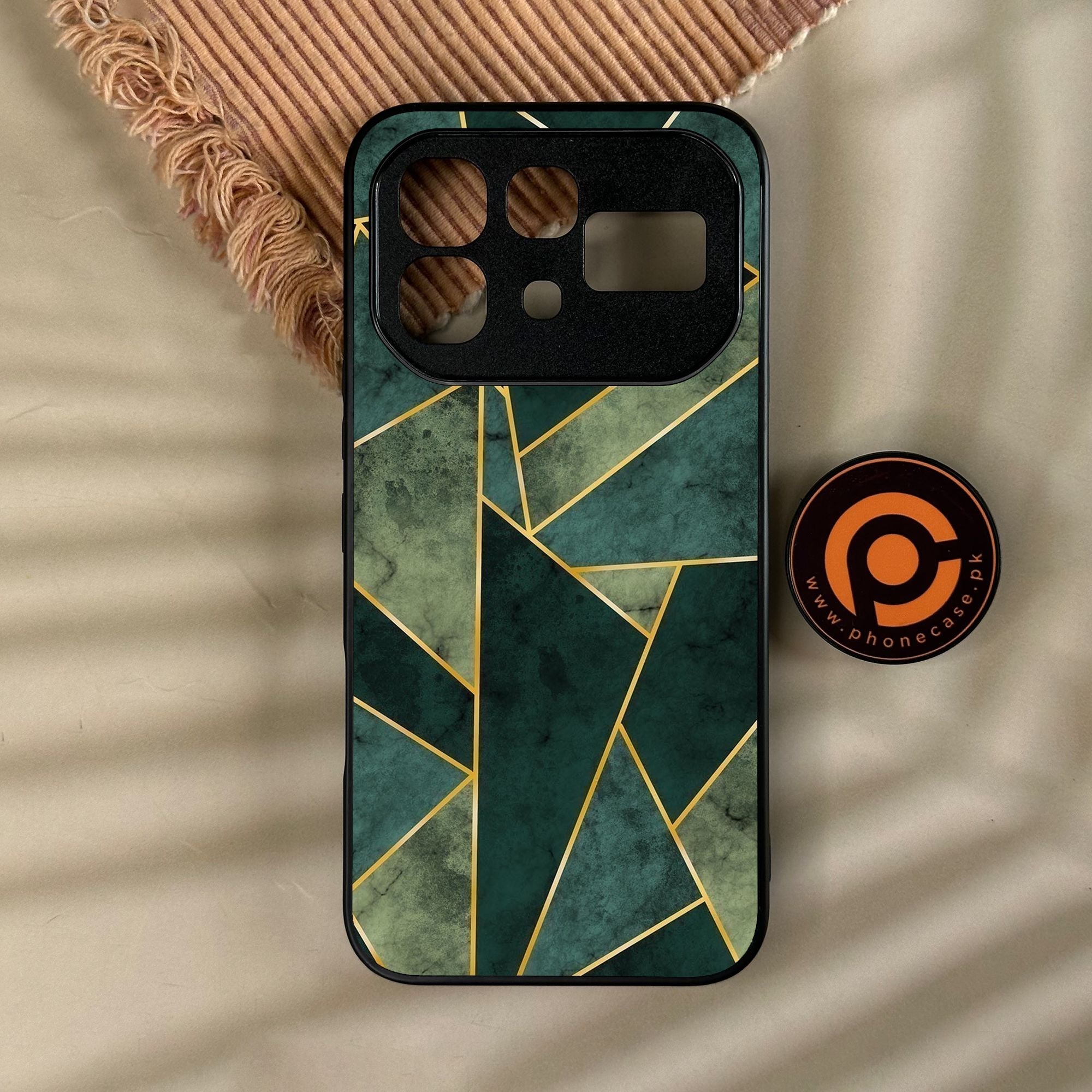 Infinix Note 60 Pro - Geometric Design 5 - Premium Metal Printed Soft Bumper Shock Proof Case