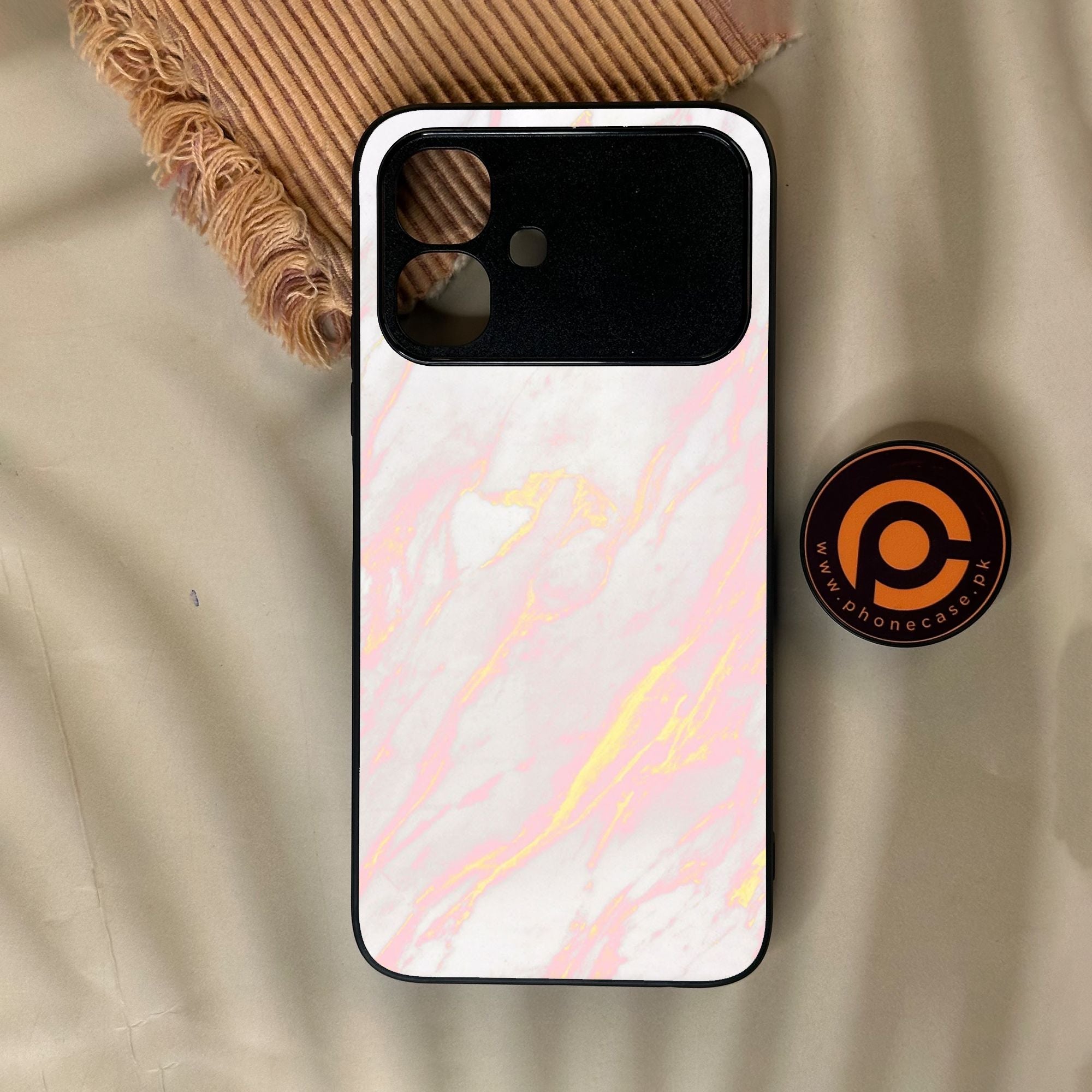 Infinix Smart 20 - Pink Design 7 - Premium Metal Printed Soft Bumper Shock Proof Case