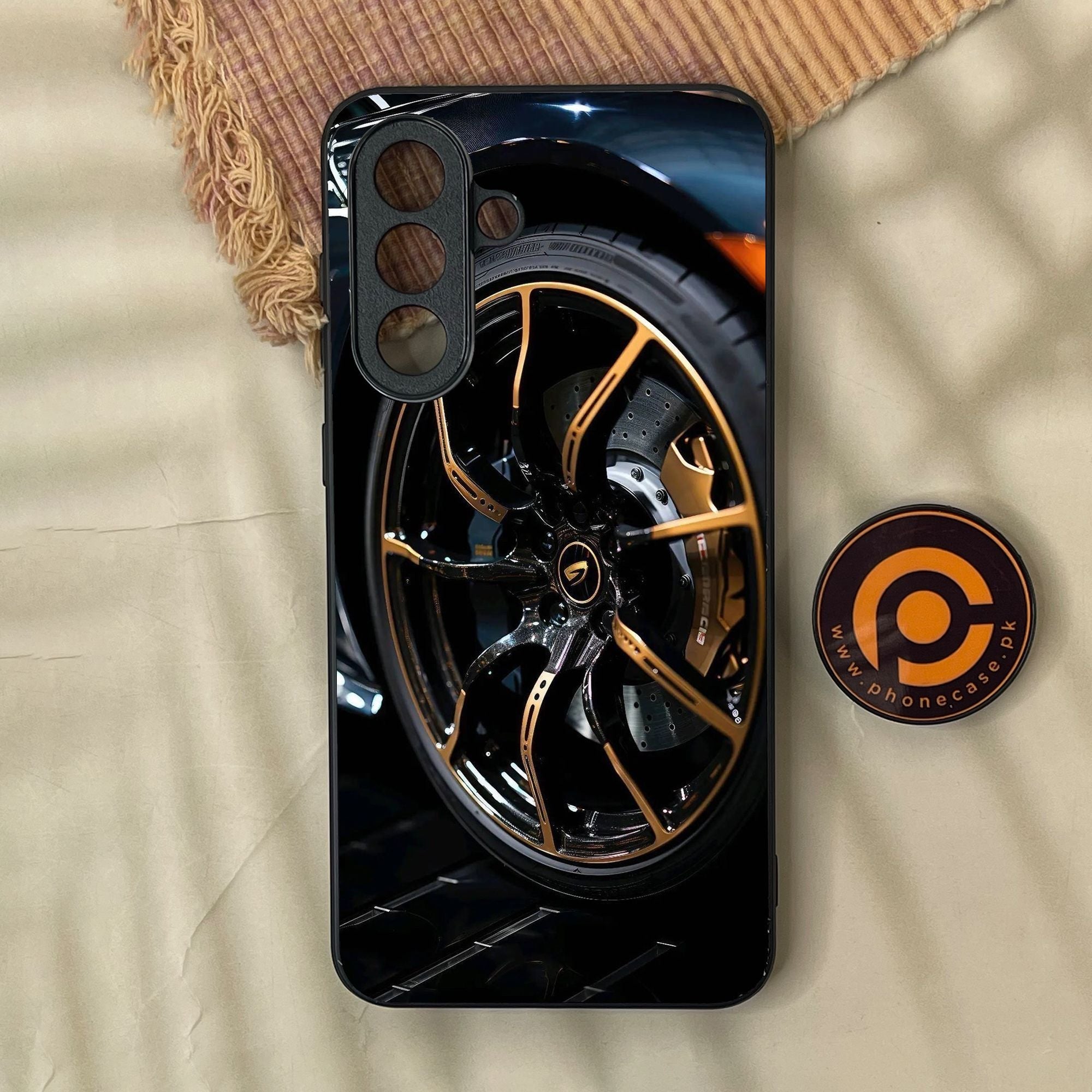 Samsung Galaxy A57 - Racing Car Red Blade Rim - Premium Metal Printed Soft Bumper Shock Proof Case