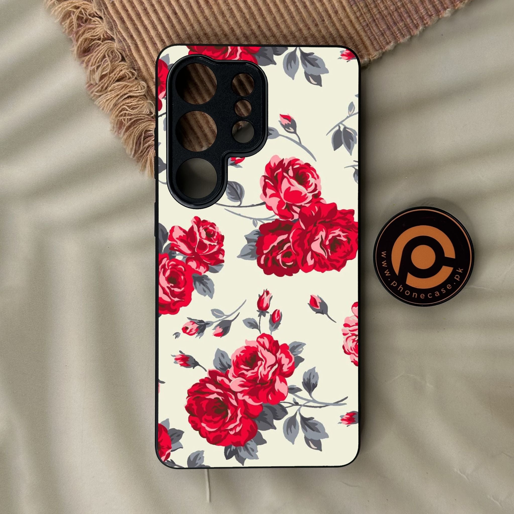 Galaxy S26 Ultra - Floral Series Design 8 - Premium Metal Printed Soft Bumper Shock Proof Case