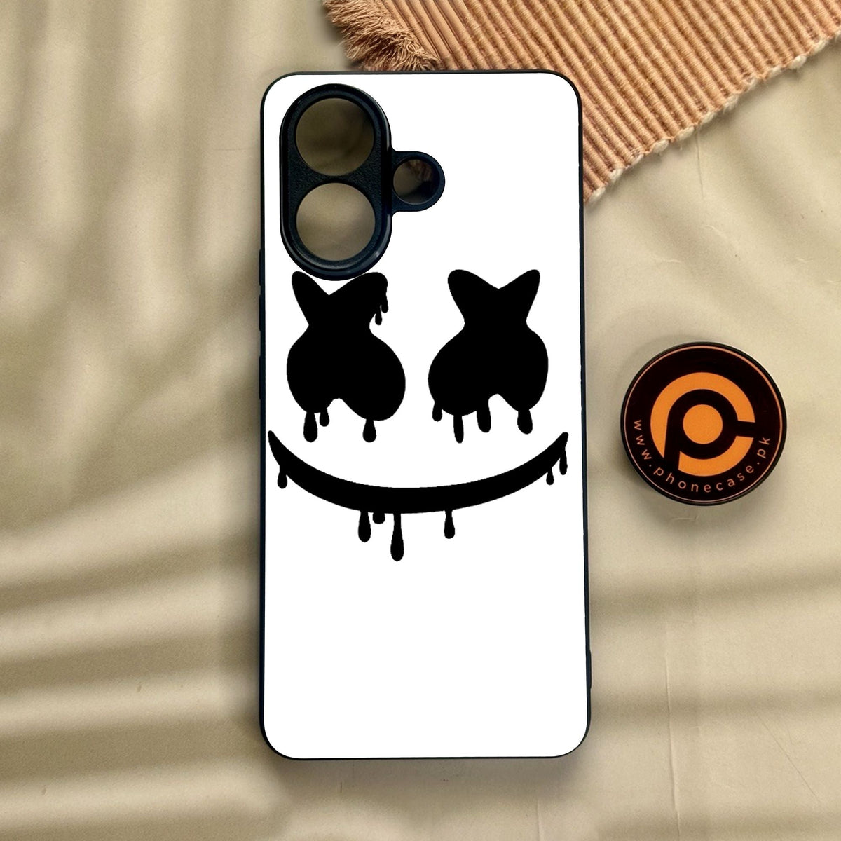 Vivo V60 Lite  - Marshmello Face - Premium Metal Printed Soft Bumper Shock Proof Case