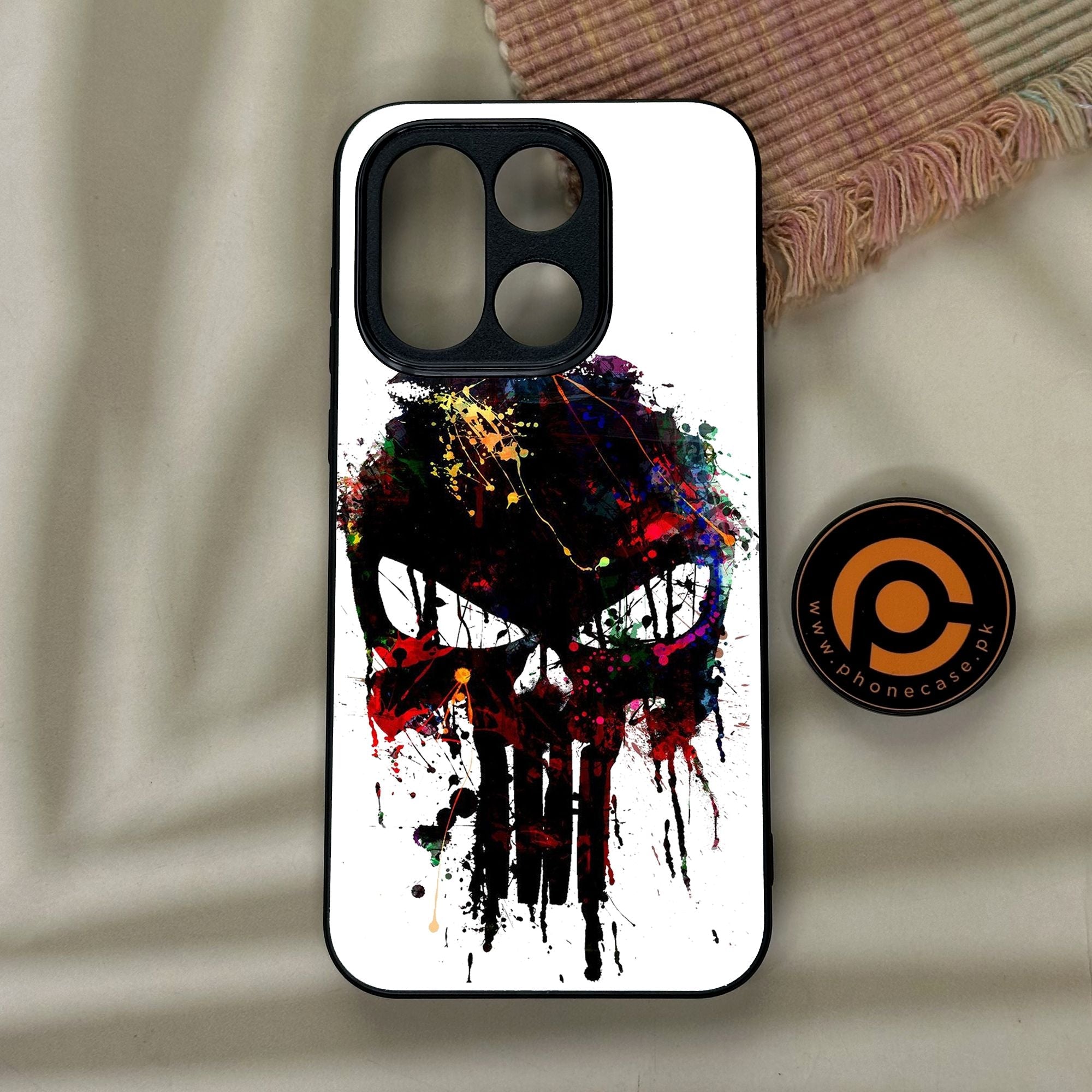 OnePlus 15 - Punisher Skull Design - Premium Metal Printed Soft Bumper Shock Proof Case