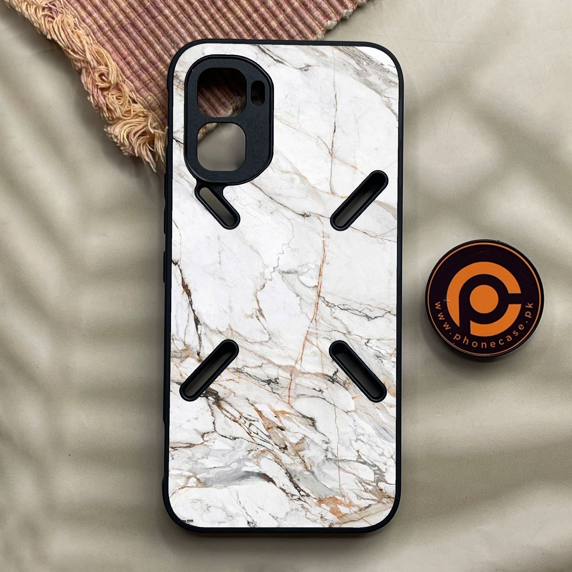 Infinix GT 50 Pro - White Design 6 - Premium Metal Printed Soft Bumper Shock Proof Case