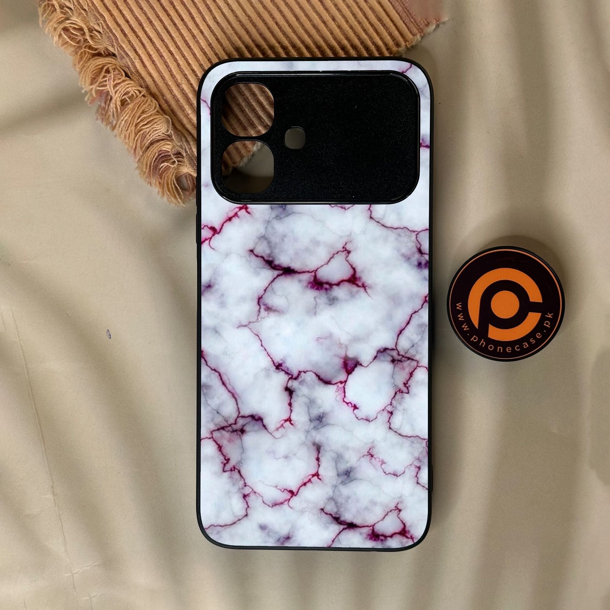 Infinix Smart 20 - White Design 1 - Premium Metal Printed Soft Bumper Shock Proof Case