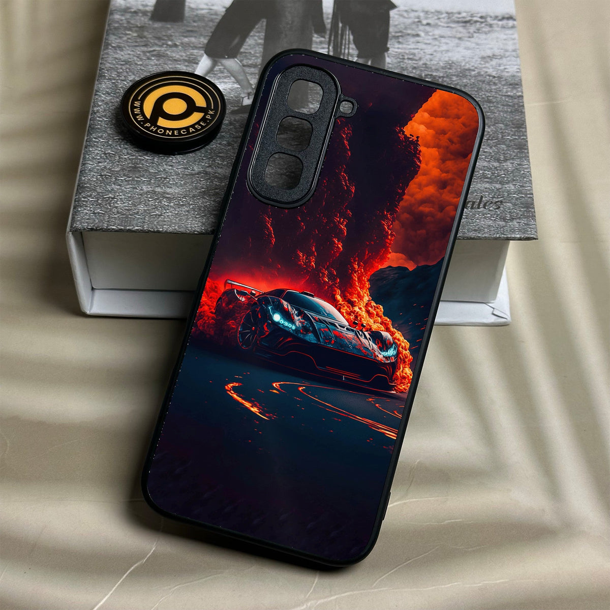 Infinix Hot 70 - Racing Design 6 - Premium Metal Printed Soft Bumper Shock Proof Case