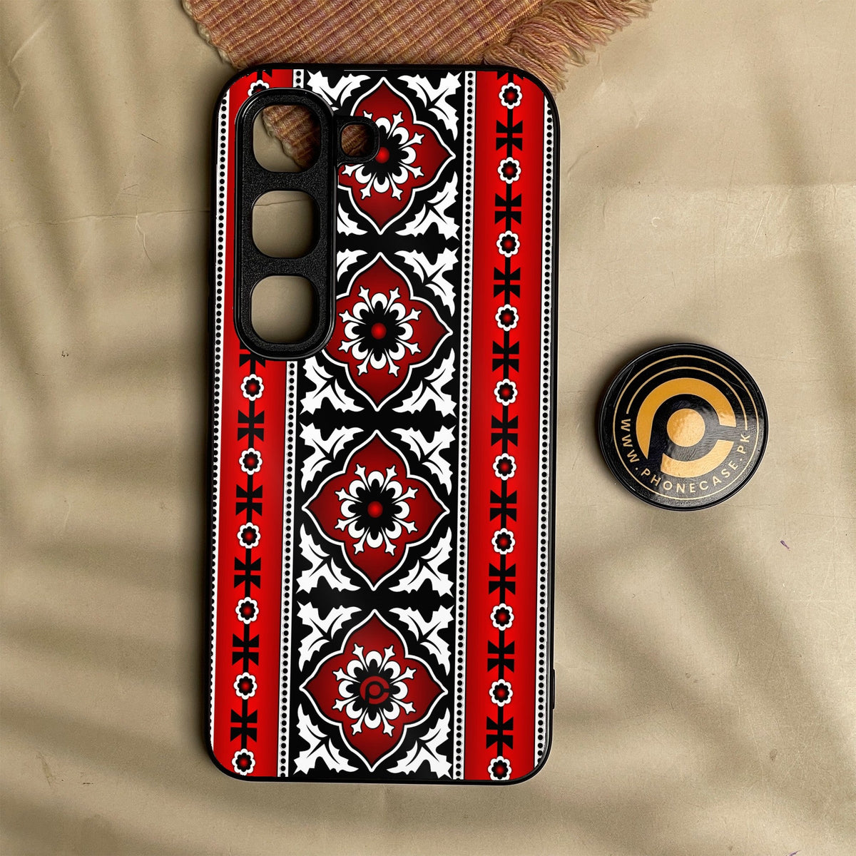 Infinix Hot 70 Pro - Ajrak Design 1 - Premium Metal Printed Soft Bumper Shock Proof Case