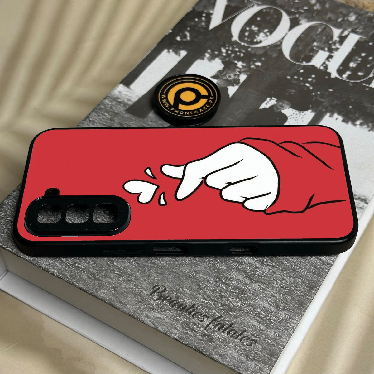 Infinix Hot 70 - Finger Heart Bts - Premium Metal Printed Soft Bumper Shock Proof Case