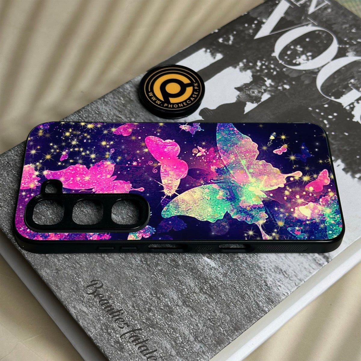 Infinix Hot 70 Pro - Butterflies Design 9 - Premium Metal Printed Soft Bumper Shock Proof Case