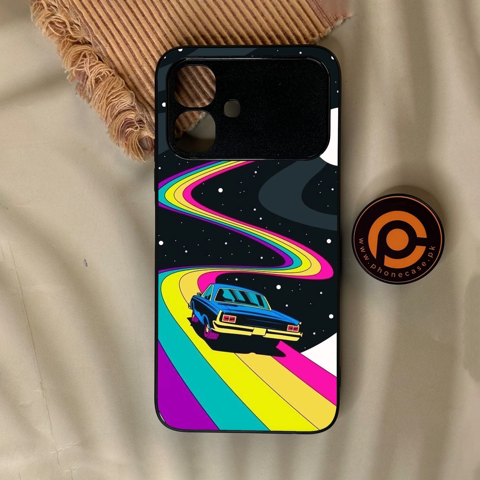 Infinix Smart 20 - Drive To The Moon - Premium Metal Printed Soft Bumper Shock Proof Case