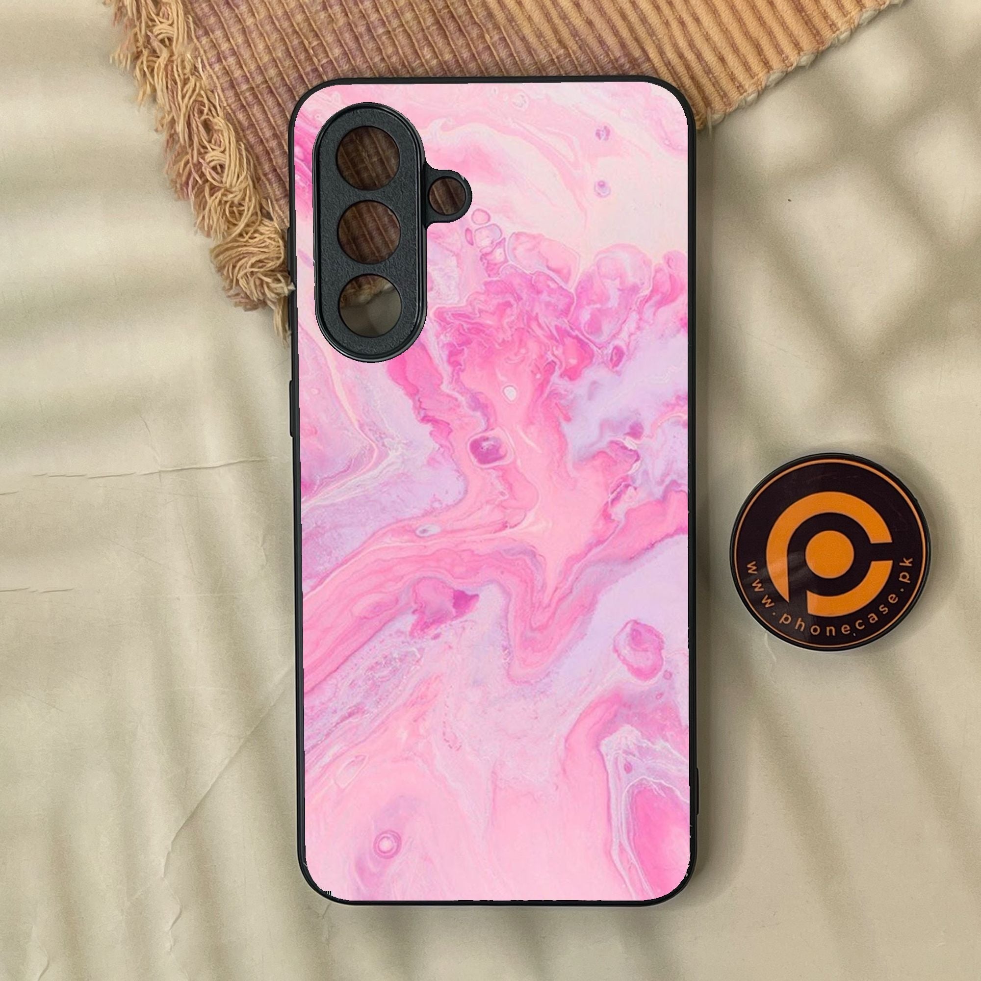 Samsung Galaxy A57 - Pink Design 6 - Premium Metal Printed Soft Bumper Shock Proof Case
