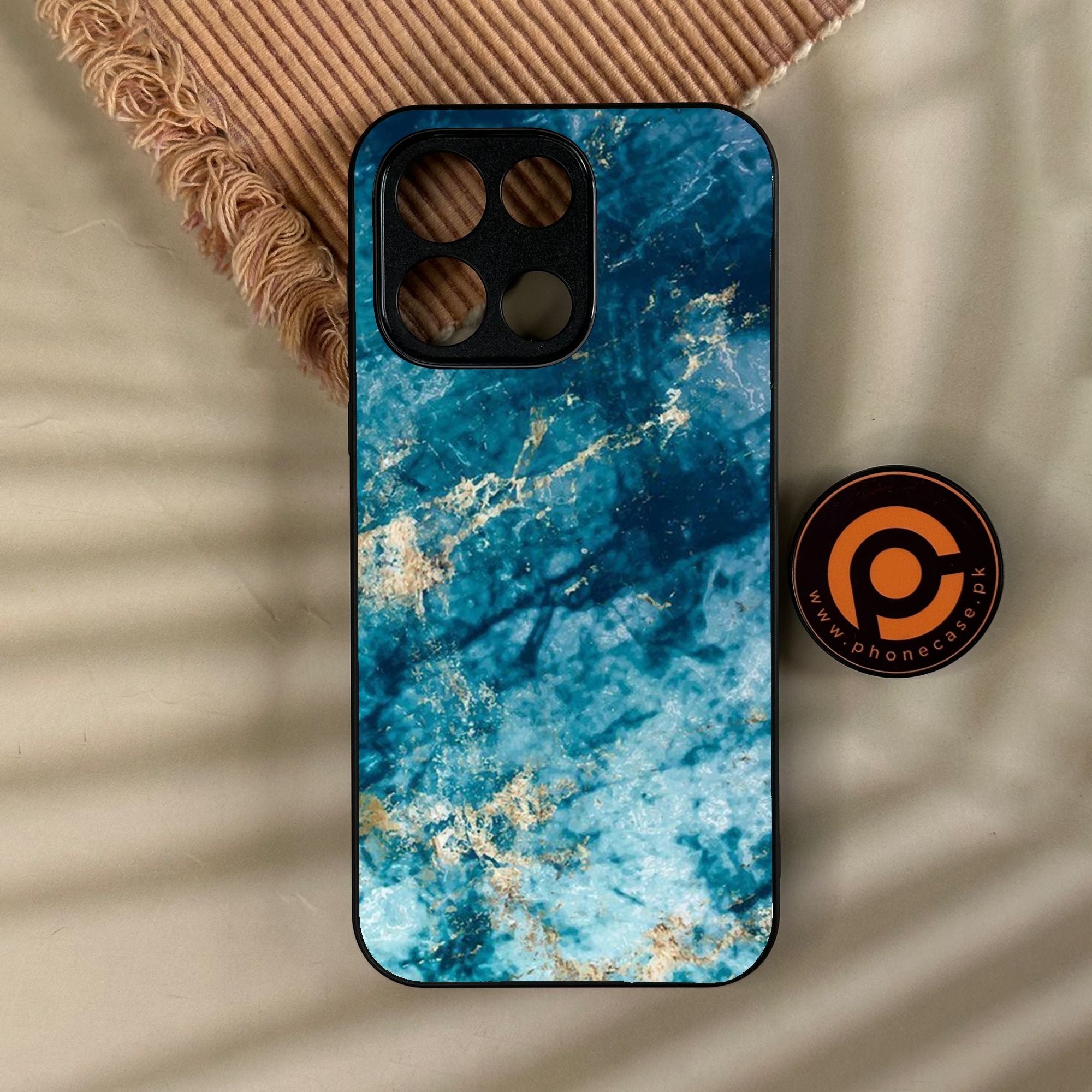 OnePlus Turbo 6 - Blue Marble Design 4 - Premium Metal Printed Soft Bumper Shock Proof Case